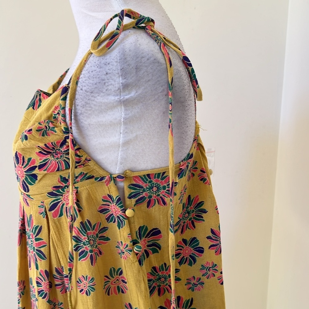 New! Free People XS indigo molly baby doll tunic in gilded combo . - Picture 8 of 13